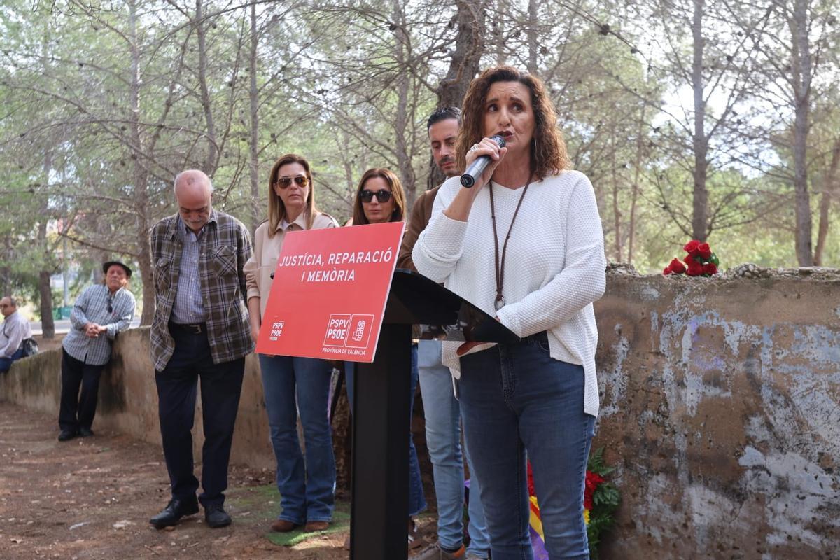 Mercedes Caballero, esta mañana en el Paredón de España.