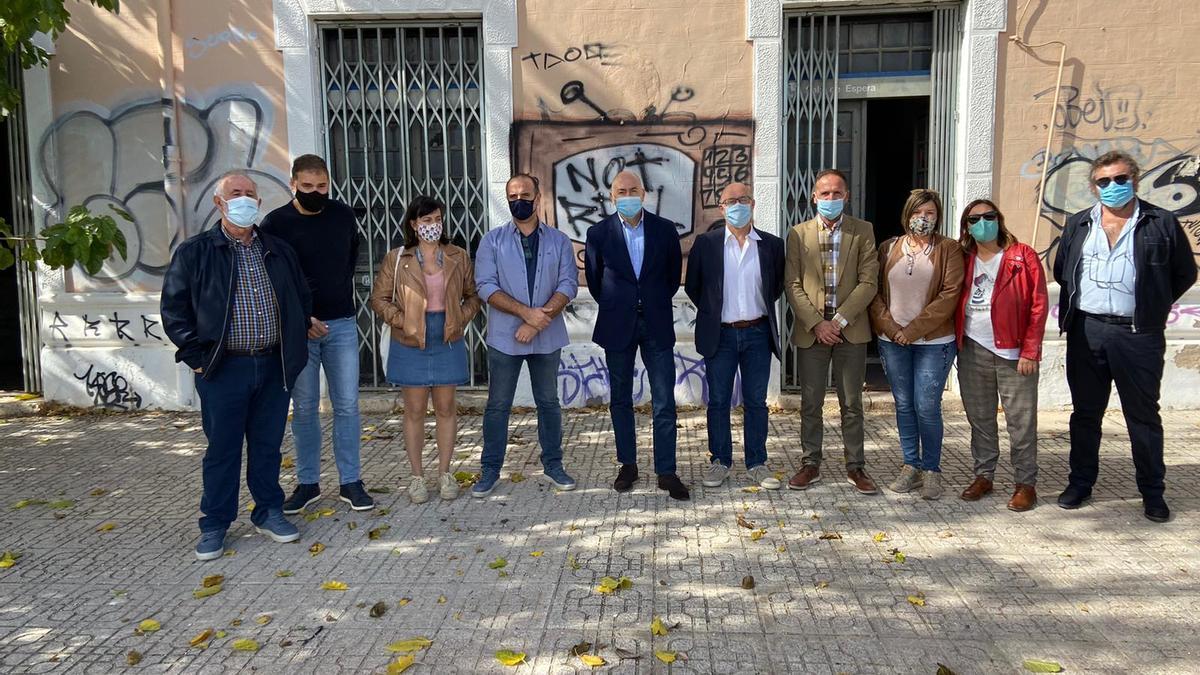 Visita de Alejandro Soler a la estación de  Monóvar-Pinoso