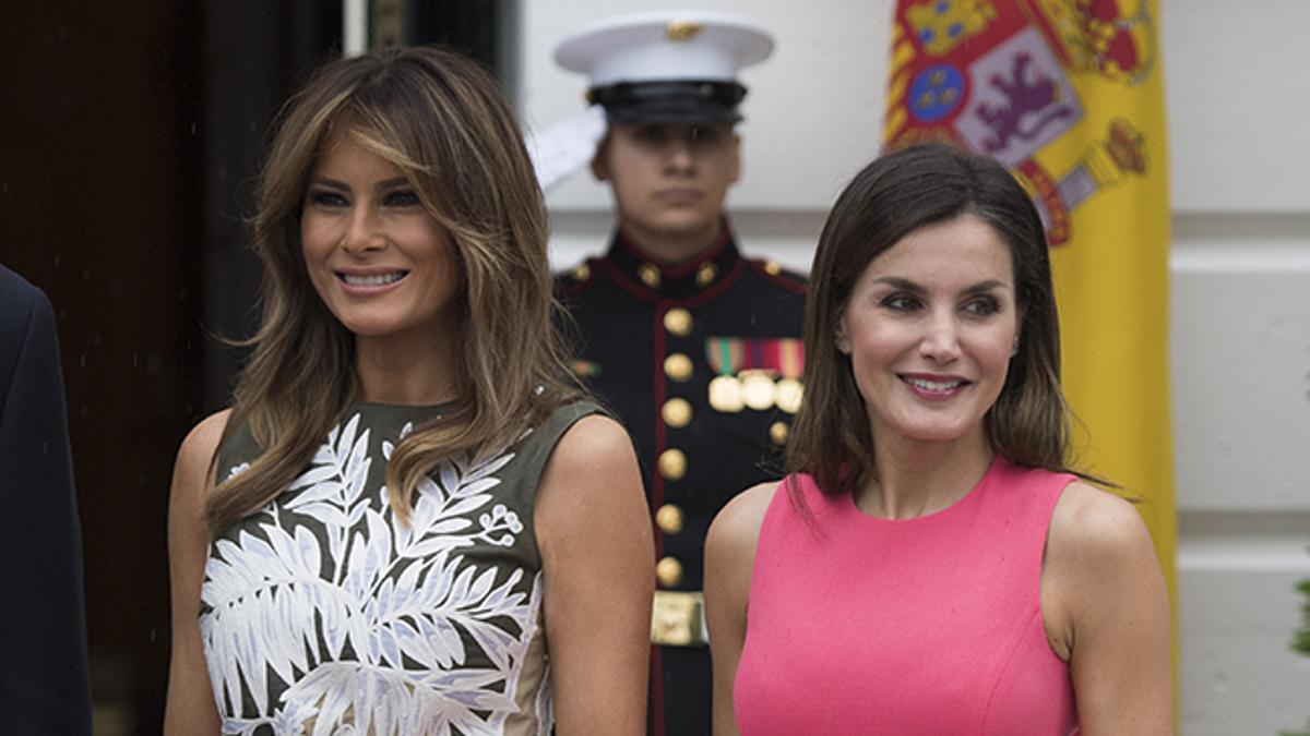 Melania Trump y Letizia Ortiz, muy sonrientes durante su primer encuentro