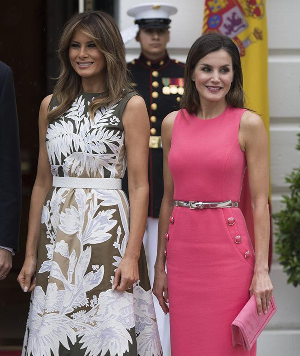 Melania Trump y Letizia Ortiz, muy sonrientes durante su primer encuentro