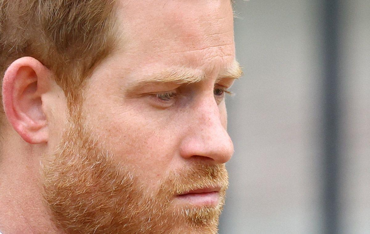 El príncipe Harry en el funeral de su abuela, la reina Isabel II