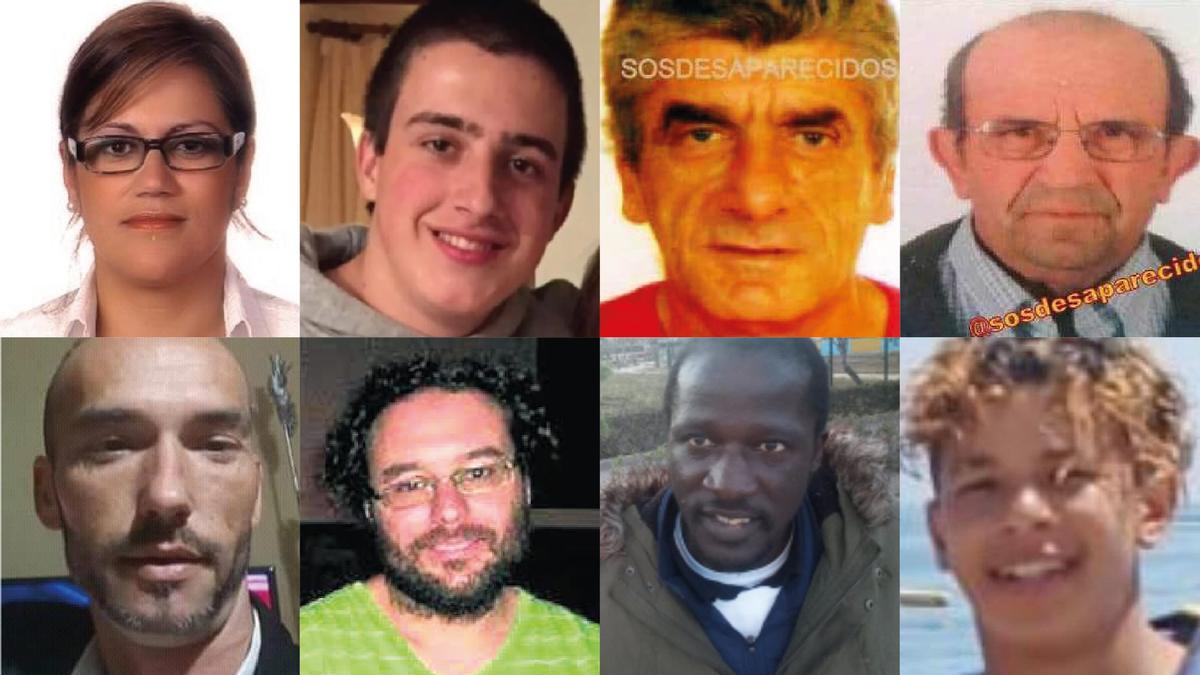 Los ocho desaparecidos en Córdoba, cuyos casos están sin resolver.