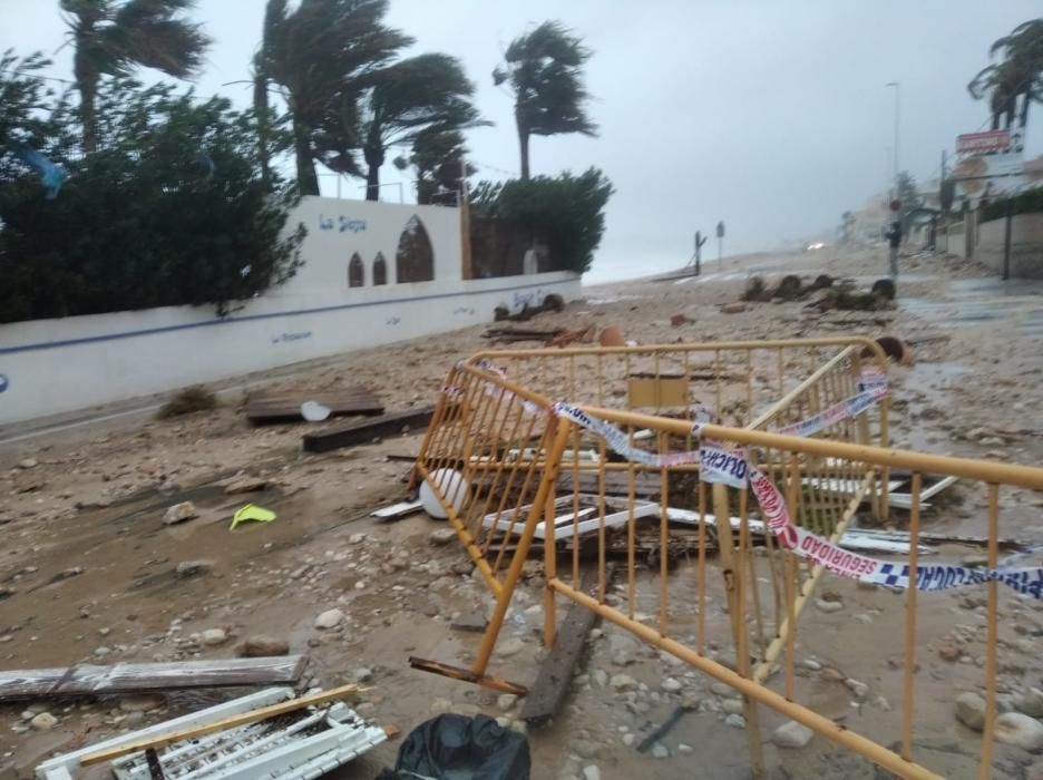 El temporal arrasa los locales de ocio de Xàbia