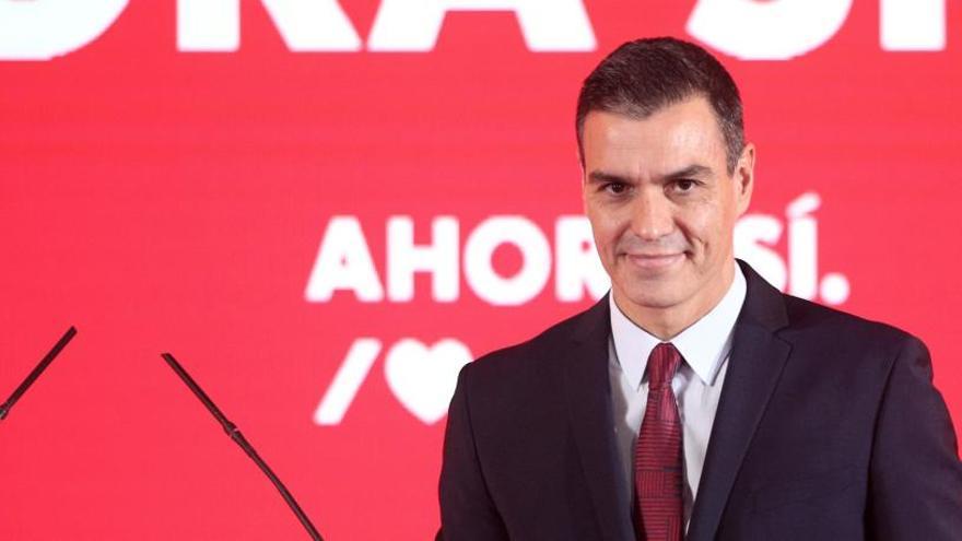 Pedro Sánchez, durant la presentació de la campanya del PSOE