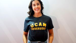 Carolina Marín, durante la entrevista.