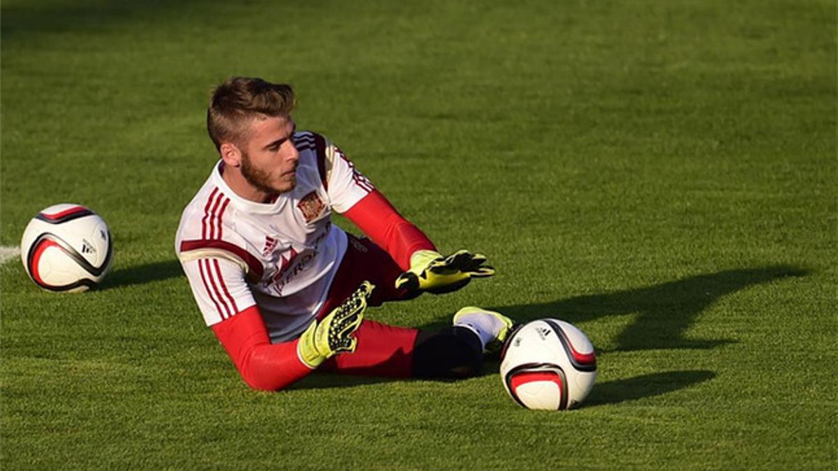 De Gea, durante un entrenamiento con la selección española