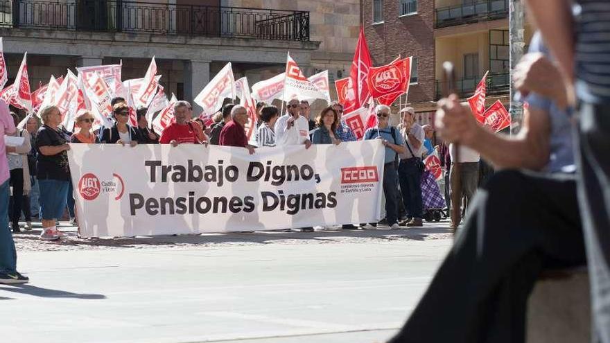 Manifestación de pensionistas celebrada el lunes en Zamora.