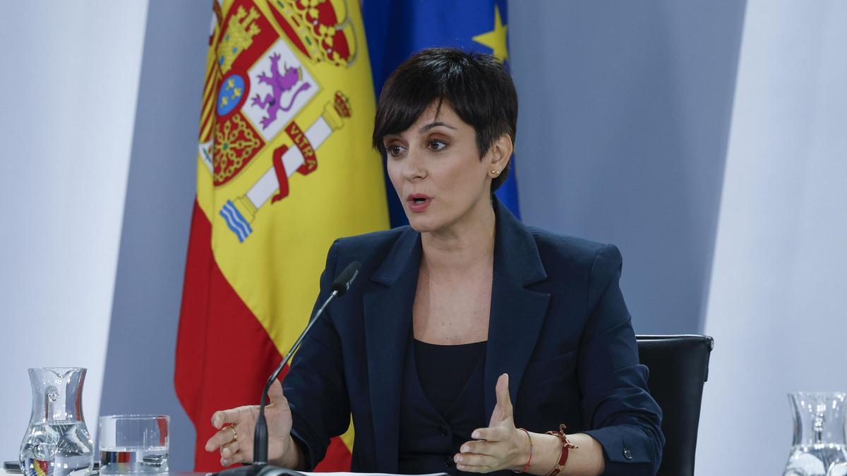 La ministra de Vivienda, Isabel Rodríguez, da los detalles del Perte esta mañana.
