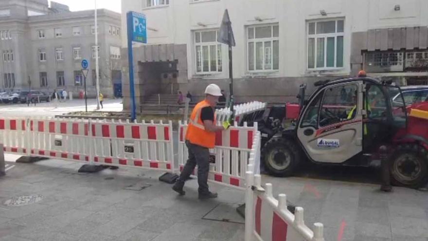 Todo a punto para el corte de tráfico entre Correos y el Rosalía por la obra de los Cantones