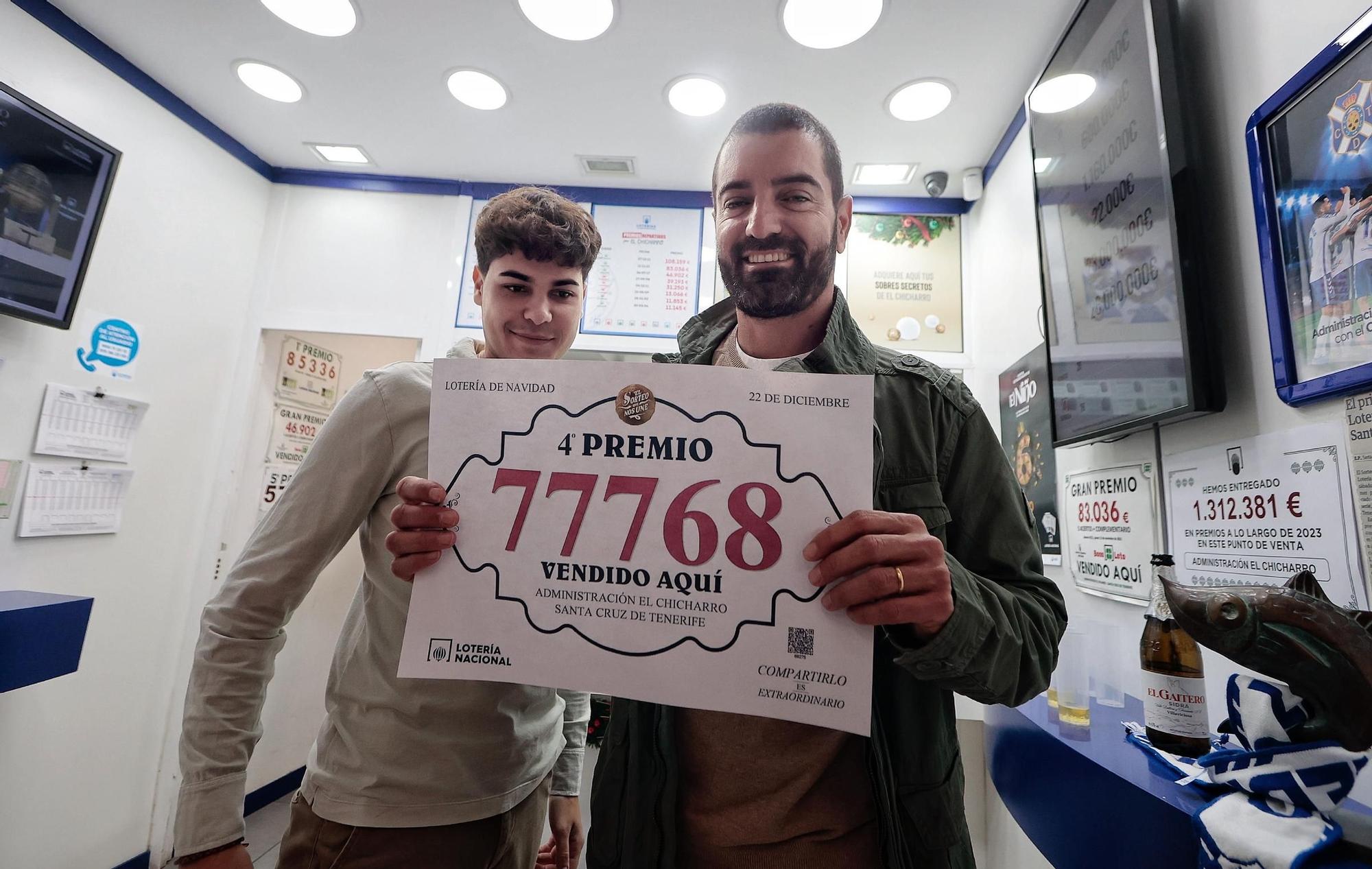 Celebración de un cuarto premio en Santa Cruz de Tenerife