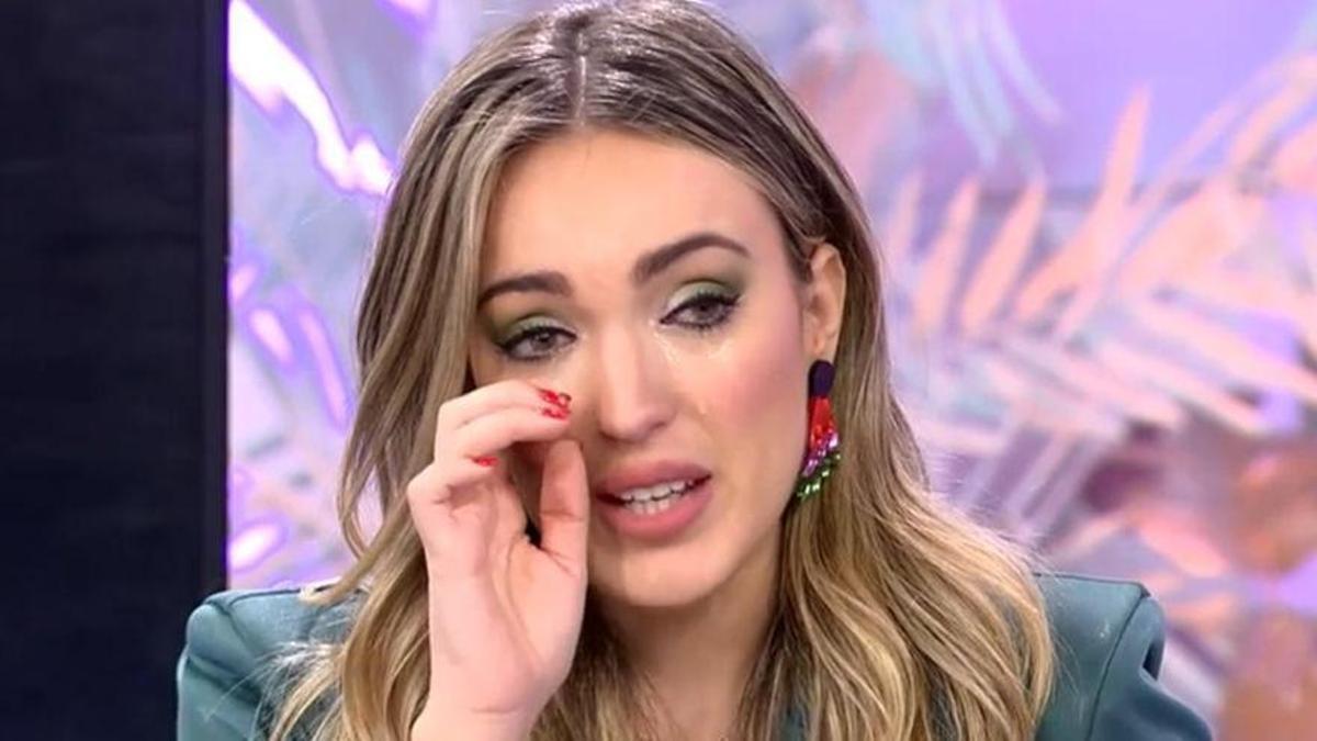 Marta Riesco, llorando en televisión