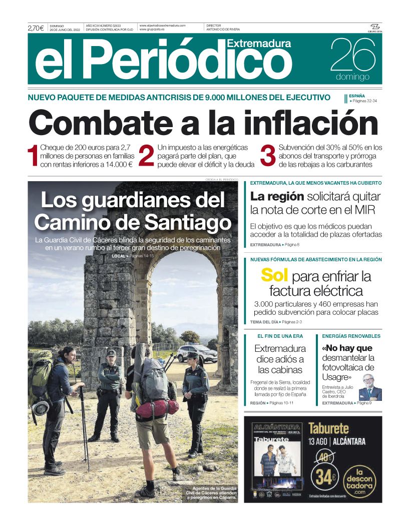 Consulta la portada correspondiente al día 26 de junio del 2022