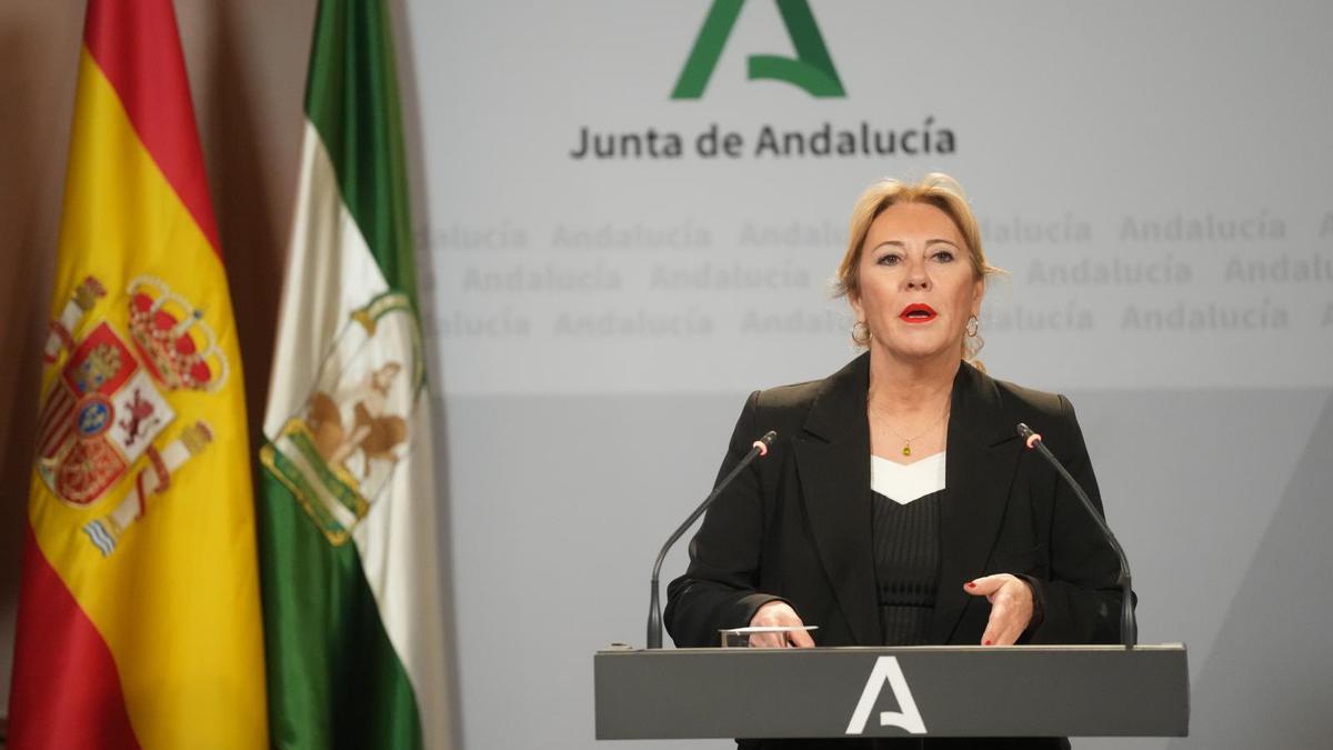 Carolina España comparece este martes tras el Consejo de Gobierno.