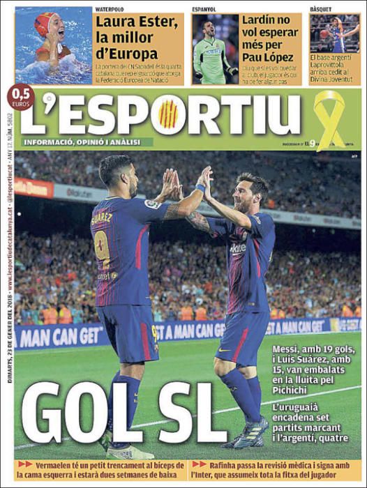 Portadas deportivas del martes 23 de enero