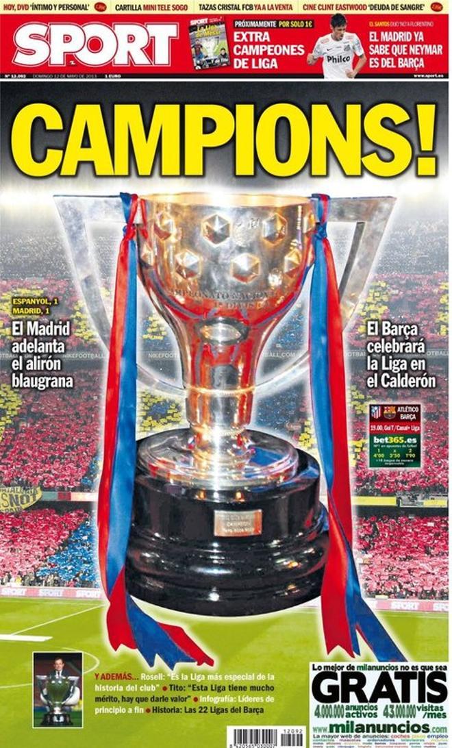 2013 - Un empate del Real Madrid adelantó el alirón del FC Barcelona, que acabaría celebrando la Liga en el Calderón