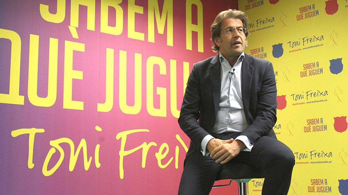 Toni Freixa, durante un acto en la sede de su candiadtura a la presidencia del Barça