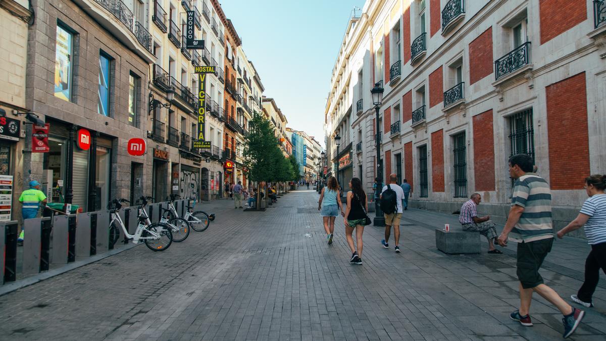 Vista de la calle de Carretas, en Madrid.