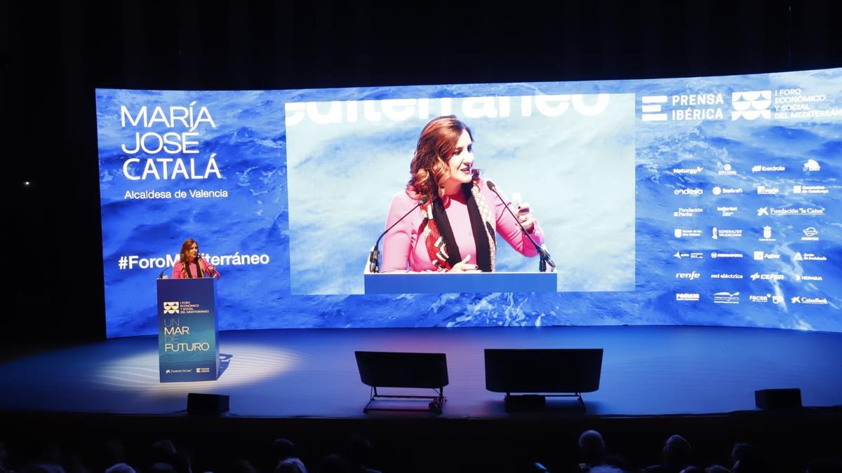 La alcaldesa de València, María José Catalá, en el Foro del Mediterráneo