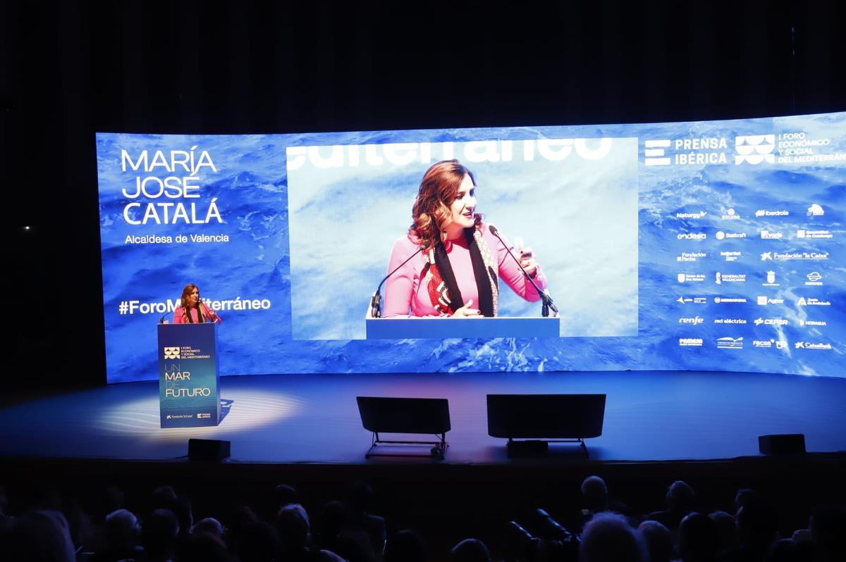 La alcaldesa de València, María José Catalá, en el Foro del Mediterráneo