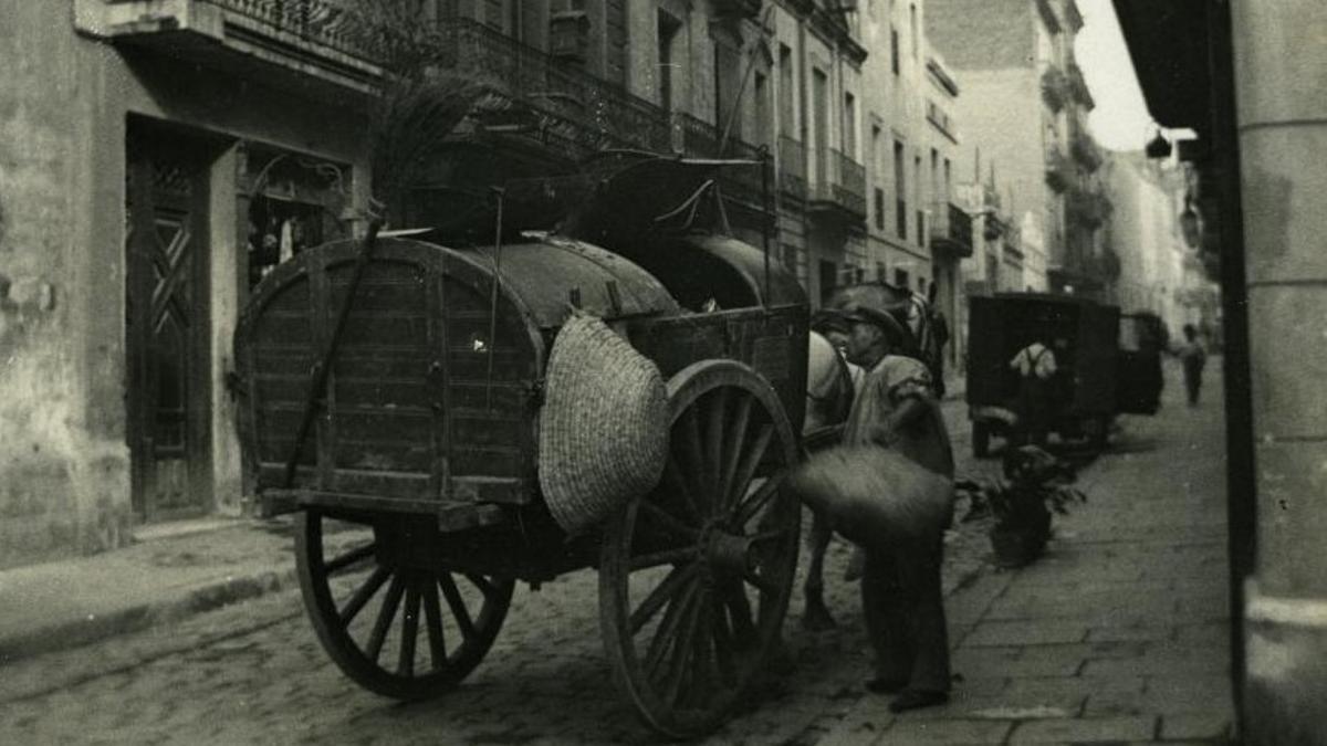 Basurero en las calles de Barcelona.