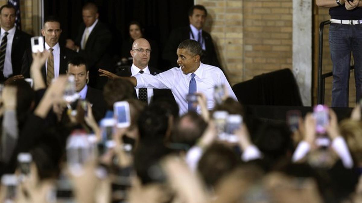 El presidente Obama en un acto en la Universidad de Michigan.