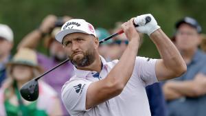 AUGUSTA (United States), 06/04/2026.- Jon Rahm of Spain tees off on on the eigth hole during a practice round for the 2026 Masters Tournament at the Augusta National Golf Club in Augusta, Georgia, USA, 06 April 2026. The Masters golf tournament begins 09 April 2026. (España) EFE/EPA/ERIK S. LESSER