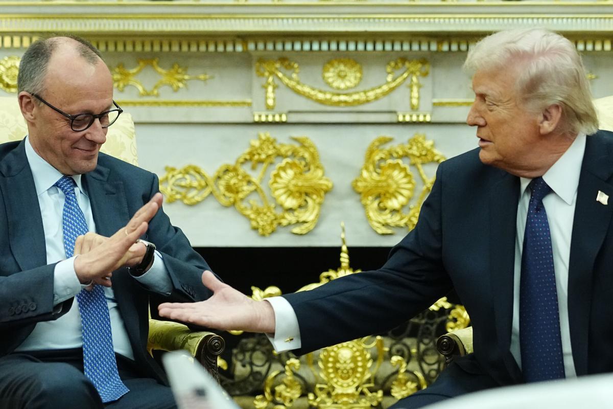 3 de marzo, Washington. El presidente de Estados Unidos, Donald Trump, con el canciller alemán, Friedrich Merz