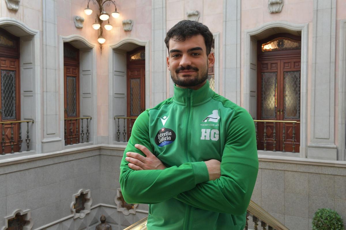 Bruno Saavedra, en María Pita tras ganar la Copa del Rey con el Liceo.