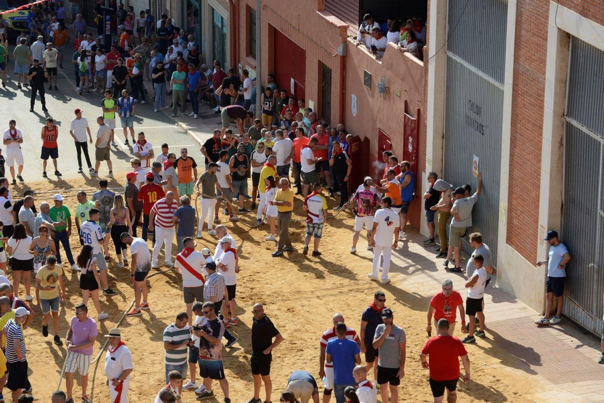 Aspecto del toril antes de la salida del victorino Galocho el pasado día 18.
