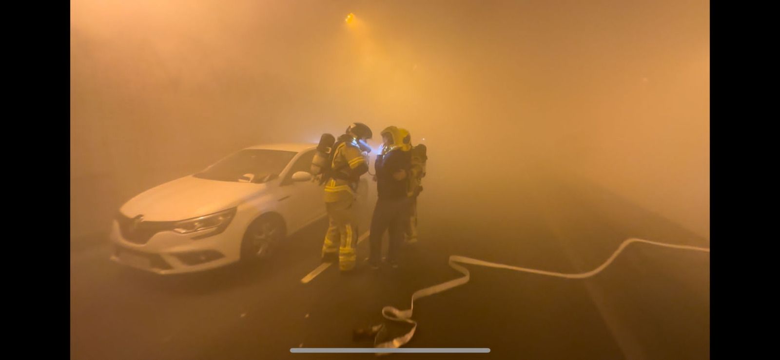 Simulacro en el túnel de Beiramar de Vigo