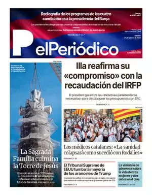 La portada de EL PERIÓDICO del 21 de febrero de 2026