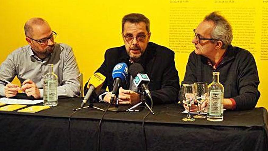 Bech, Pujol i Martínez, en la presentació de l&#039;exposició.