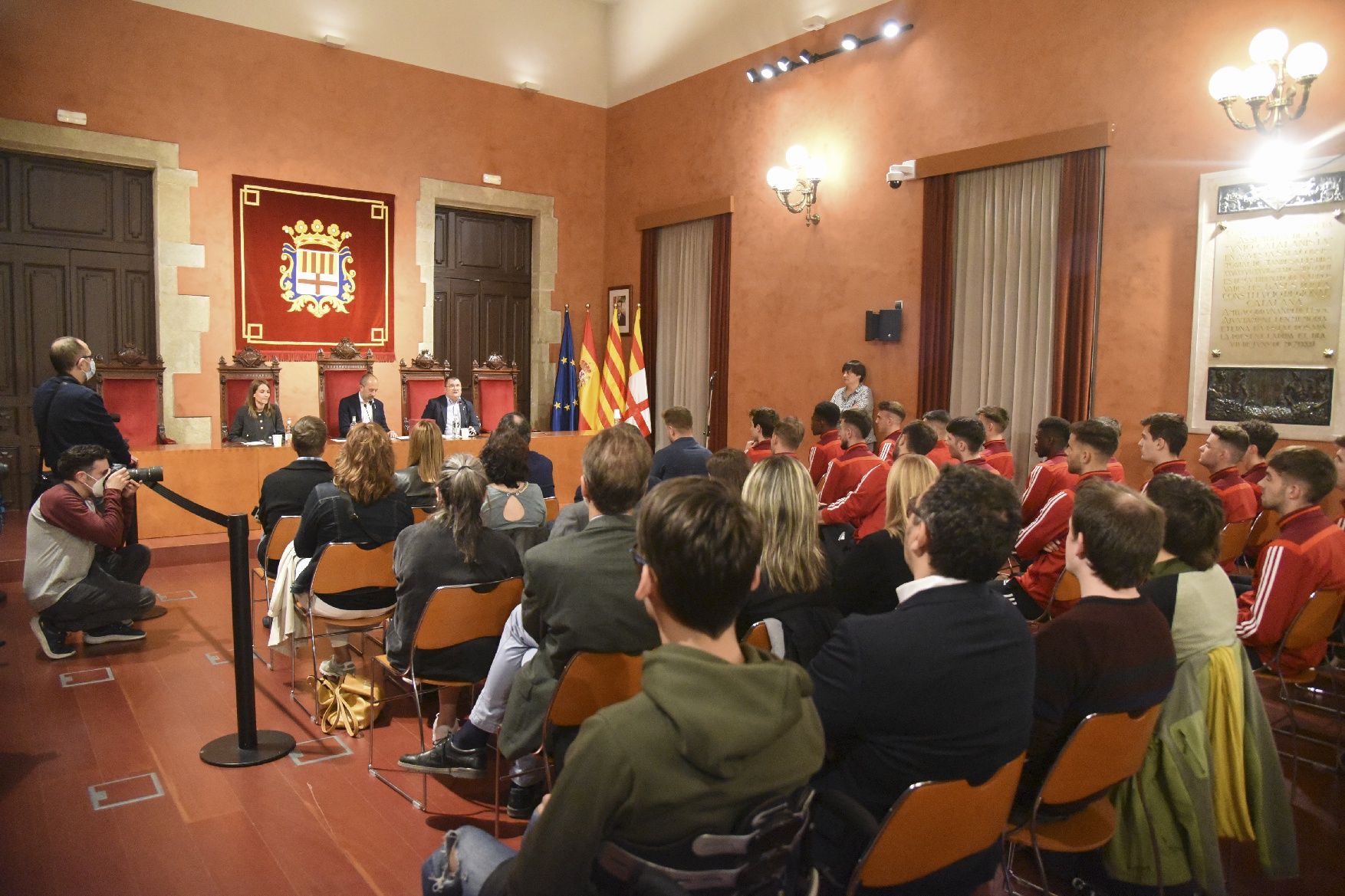 Recepció del CE Manresa a l'Ajuntament per l'ascens