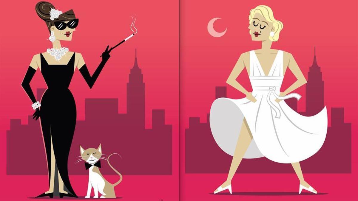 Audrey Hepburn y Marilyn Monroe, dos de las divas ilustradas por Iñigo Lanz