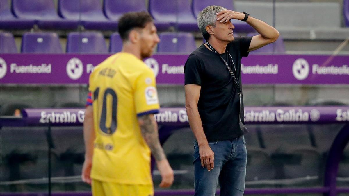 Setién y Messi, en Valladolid.