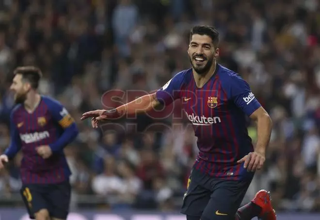 Así celebró Luís Suárez el tercer gol del Clásico