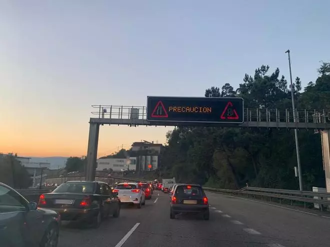 Un accidente provoca retenciones en la A-55 hacia O Porriño