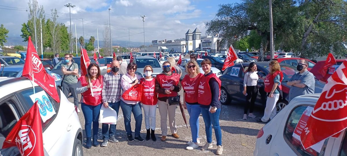 UGT se movilizó en abril en una marcha caravana de coches