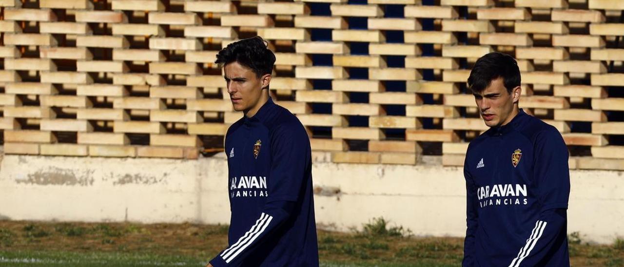 Francés y Francho, antes de un entrenamiento en la Ciudad Deportiva.