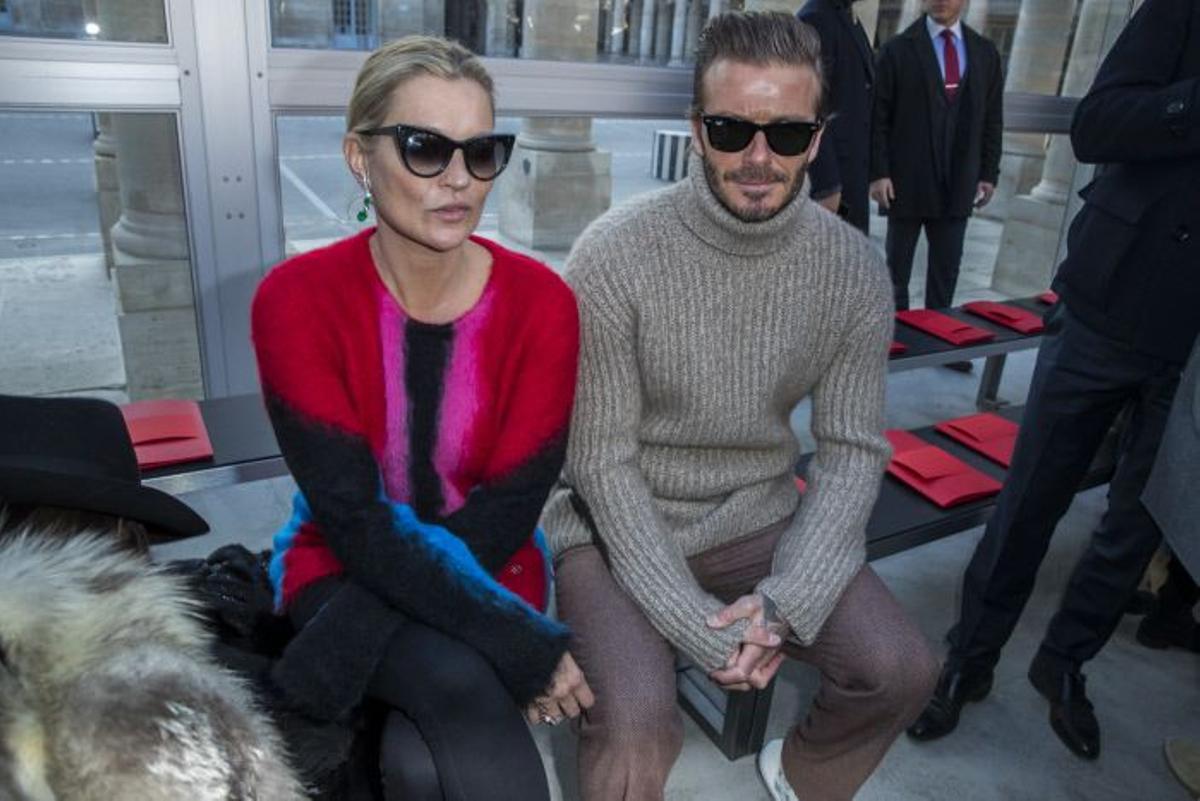 Desfile Louis Vuitton: Kate Moss y David Beckham