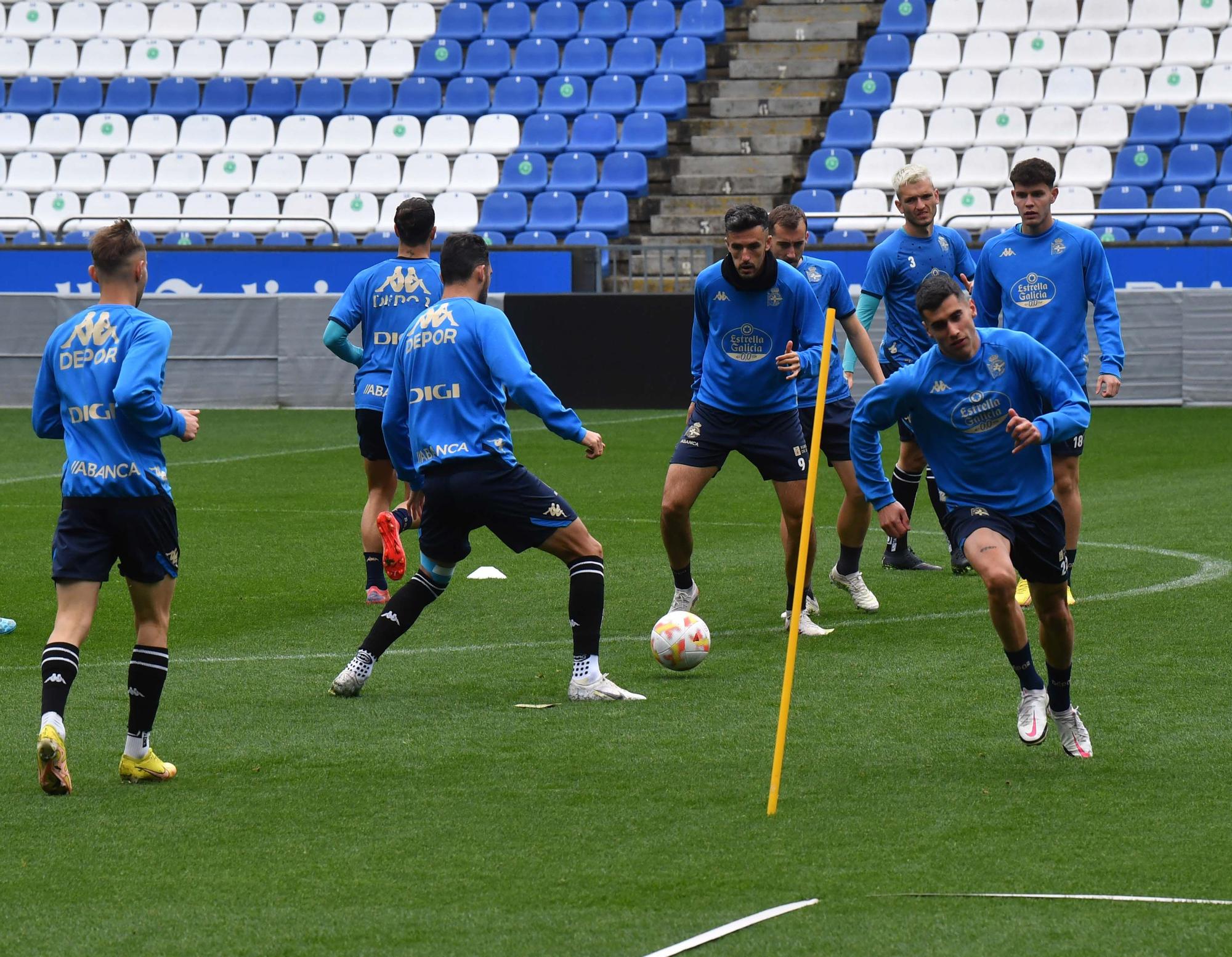 Último entrenamiento del Deportivo antes de medirse al Celta B