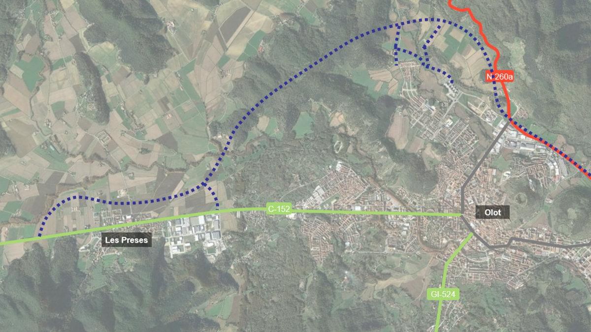 Mapa de la variant d'Olot i les Preses