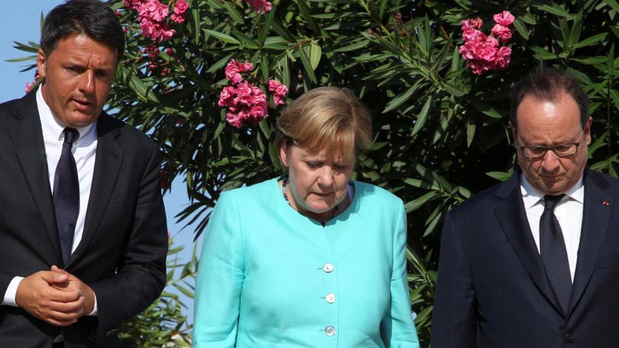 Renzi, Merkel y Hollande, en una imagen de archivo.