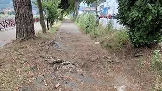 El paseo fluvial de Mieres, una trampa para ciclistas y peatones: los usuarios denuncian su mal estado