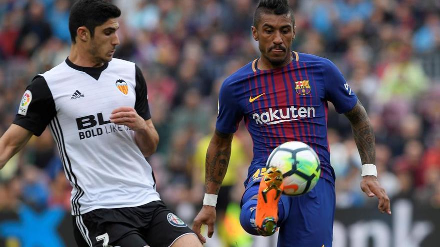 Guedes, en el partido ante el Barça en el Camp Nou.