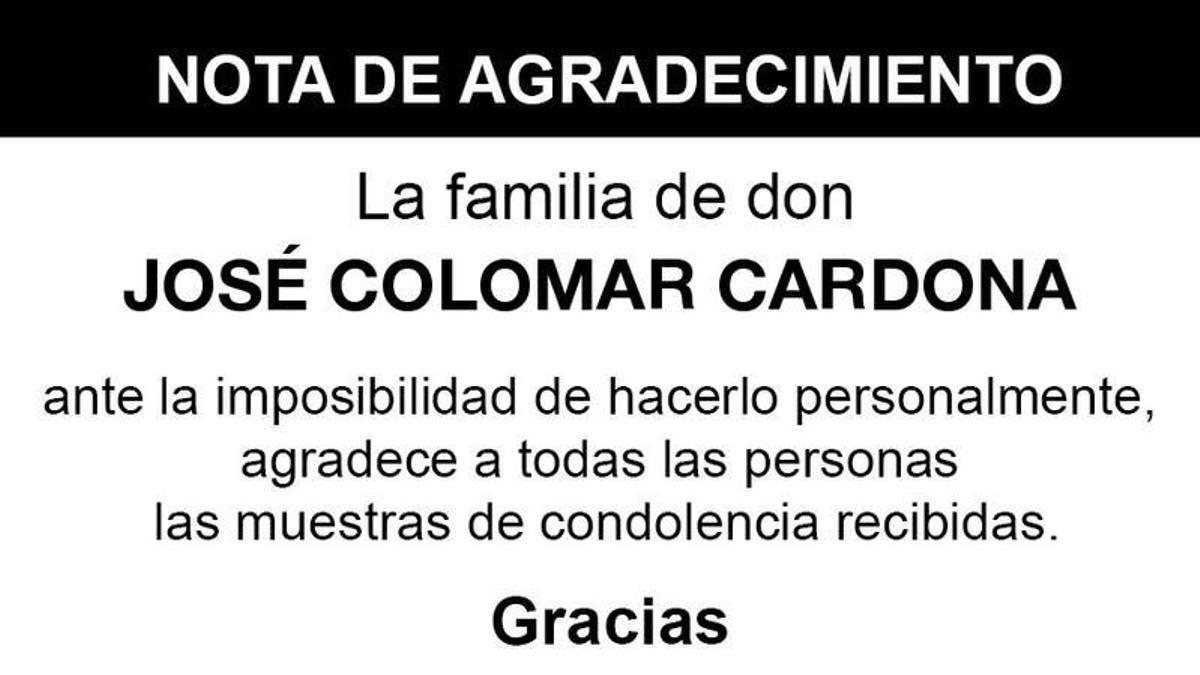 Nota José Colomar Cardona