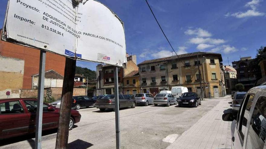 El solar de Sama en el que se construirá el Palacio de Justicia.