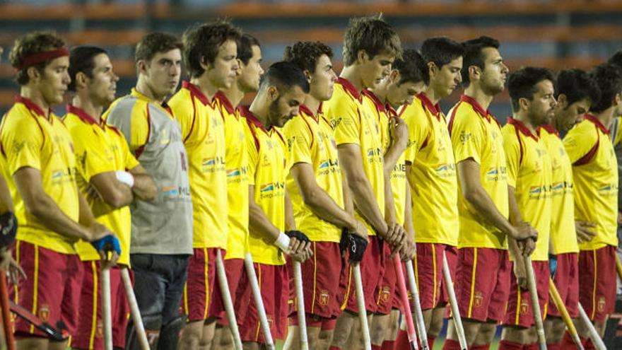 La selección española, en un partido internacional.