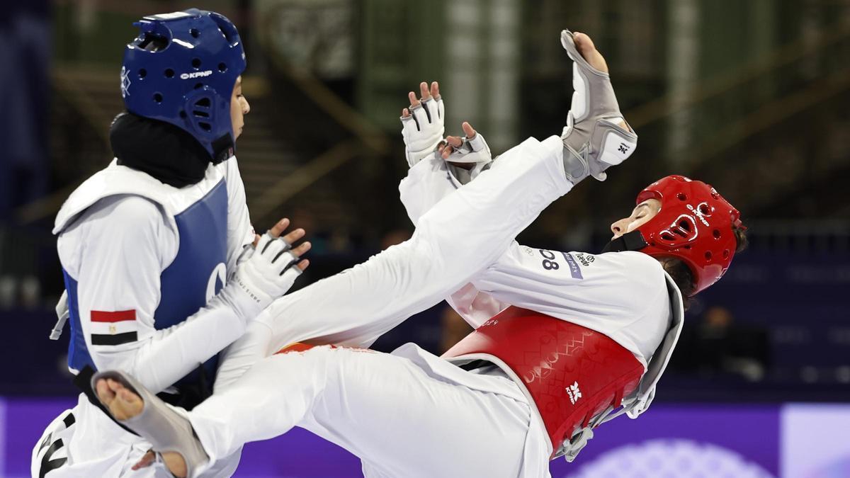 Un combate de taekwondo en los Juegos Olímpicos de París