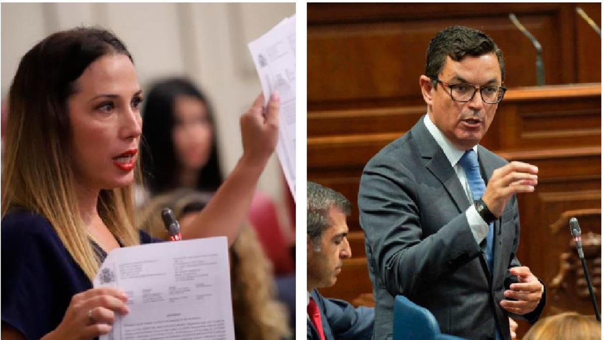 La diputada socialista, Patricia Hernández, y el consejero de Viviendas, Pablo Rodríguez.